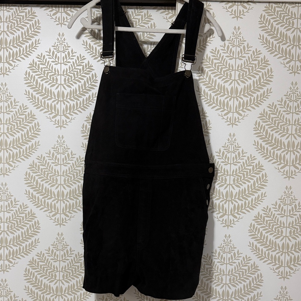 GANNI Suede Black Overalls